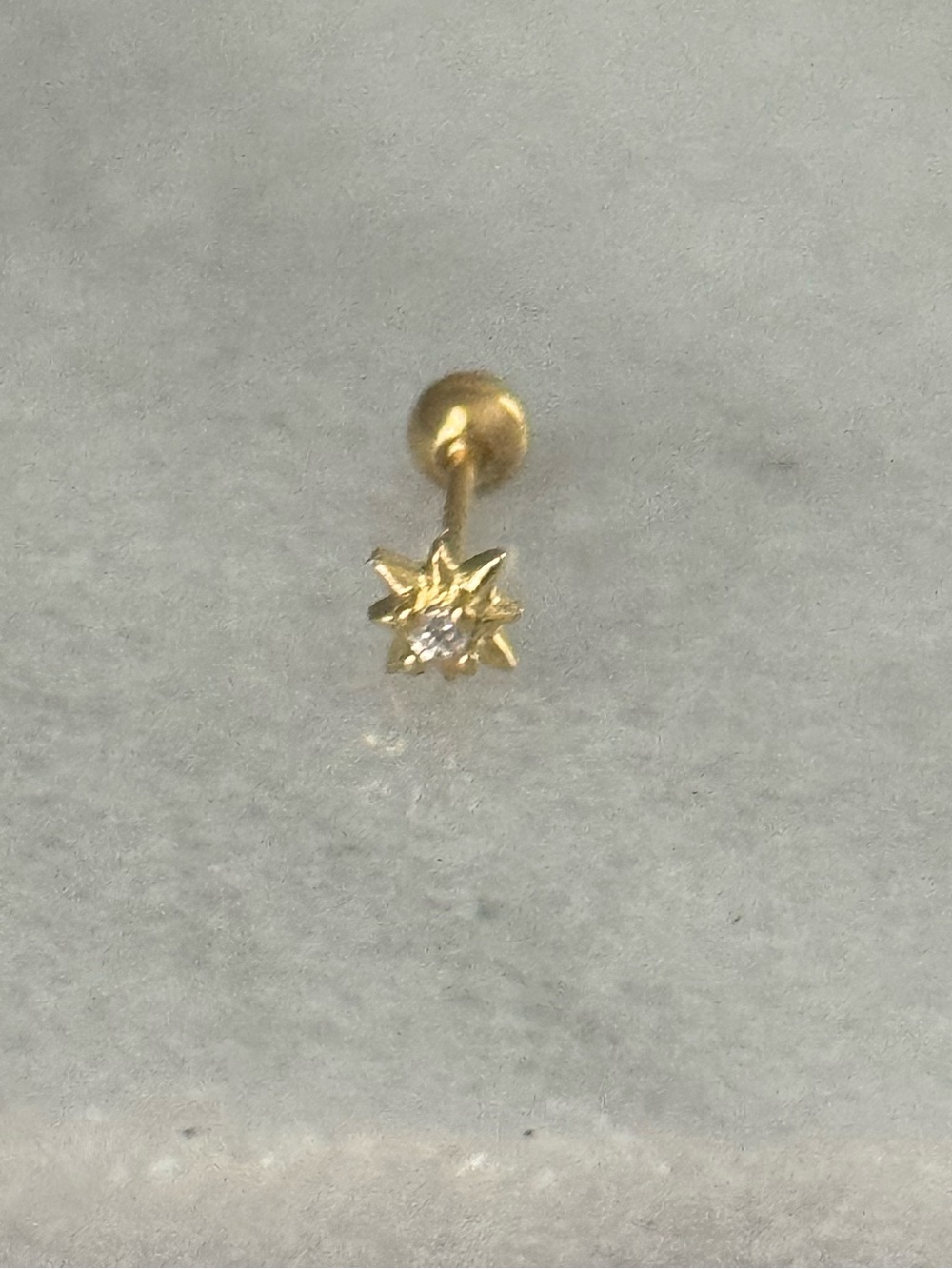 Gold Star Burst Mini Micro Crystal Cartilage Earring
